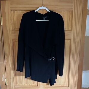 Lauren Ralph Lauren Elegant Black Cardigan with Buckle